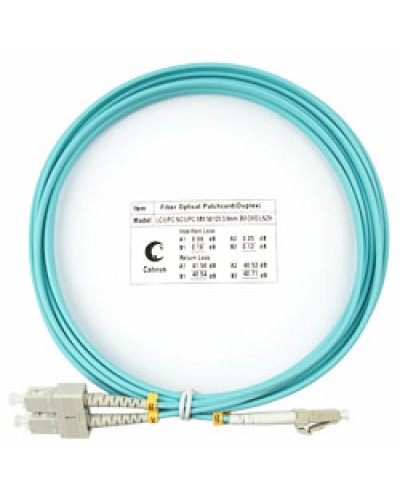 Шнур оптический duplex LC-SC 50/125 MM OM3 3 м LSZH Cabeus FOP-50-LC-SC-3M в Назрани Патч-корды оптические Pintop.ru