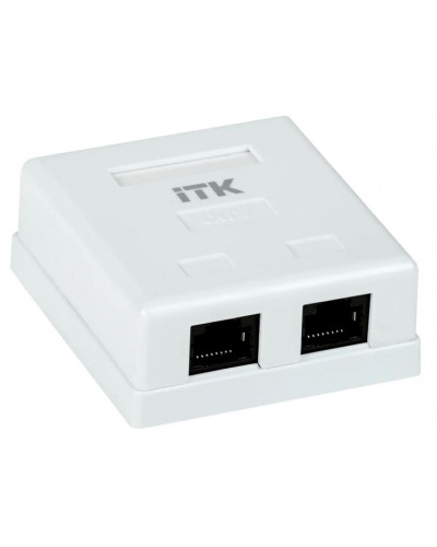 ITK Настенная информационная розетка RJ-45, кат.6, 2-порта (CS2-1C6U-22) в Назрани Коннекторы Pintop.ru