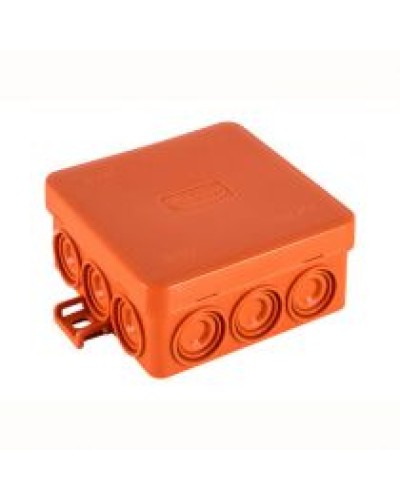 Экопласт JBL085 Коробка огн. E110, о/п 85х85х38мм, без галогена, 12 вых., IP55, цвет оранж. в Назрани Распределительные коробки Pintop.ru