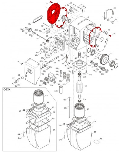 Правая крышка редуктора C-BX Came 119RICX026 в Назрани Запчасти для шлагбаумов и автоматики Pintop.ru