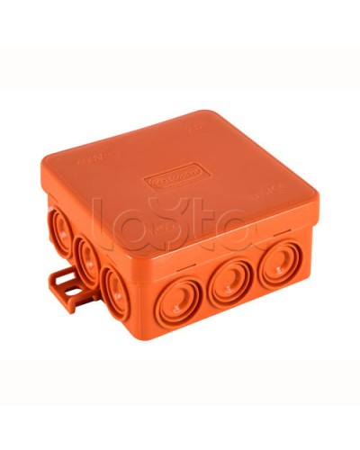 JBL085 Коробка огн. E110, о/п 85х85х38мм, без галогена, 12 вых., IP55, 9P, (0,15-2,5 мм2), цвет оранж. Экопласт (43265HF) в Назрани Распределительные коробки Pintop.ru