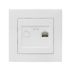 Валенсия розетка телефонная RG-11 1-местная белая EKF PROxima (EWT01-034-10)