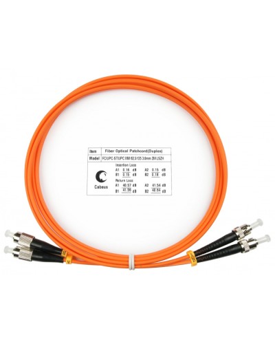Шнур оптический duplex FC-ST 62,5/125 mm 2м LSZH Cabeus FOP-62-FC-ST-2m в Назрани Патч-корды оптические Pintop.ru
