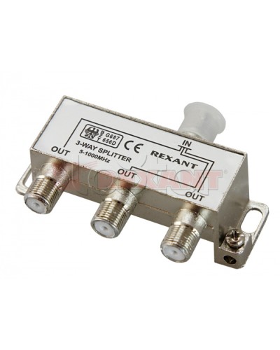Делитель телевизионный ТВх3 под F разъём 5-1000 МГц (10шт/уп) REXANT 05-6002 в Назрани Системы видеонаблюдения Pintop.ru