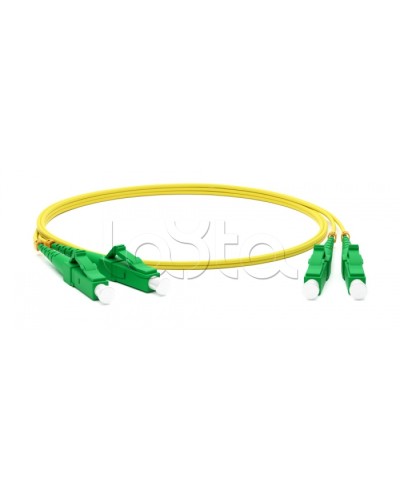 Патч-корд волоконно-оптический одномодовый SM 9/125 (OS2), LC/APC-LC/APC, duplex, LSZH, 2 м Hyperline FC-D2-9-LC/AR-LC/AR-H-2M-LSZH-YL в Назрани Патч-корды оптические Pintop.ru