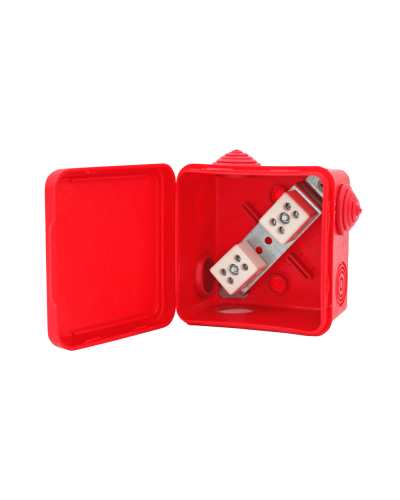 Коробка распределительная огнестойкая КРОПС-П1, IP54, габаритные размеры 100х100х50 мм, для кабелей сечением до 4 мм2, 6 клемм КМ-Профиль (FRJB-KM-P1-4-06-КРОПС-IP54) в Назрани Распределительные коробки Pintop.ru