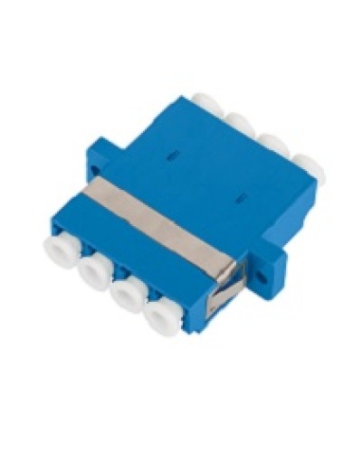 Адаптер NIKOMAX волоконно-оптический, соединительный, одномодовый, стандарта OS2, LC/UPC-LC/UPC, квадро, пластиковый, без шторки, с фланцами, синий, уп-ка 2шт. в Назрани Проходные адаптеры и розетки оптические Pintop.ru