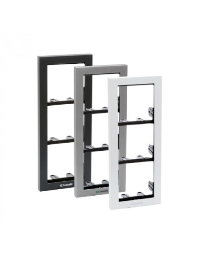 Рамка iKall на 3 модуля, антрацит Comelit в Назрани Малоабонентные видеодомофоны Pintop.ru