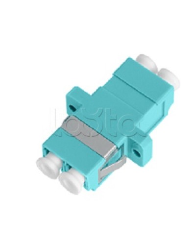 Адаптер NIKOMAX волоконно-оптический, соединительный, многомодовый, стандарта OM3, LC/UPC-LC/UPC, двойной, пластиковый, без шторки, с фланцами, аква, уп-ка 2шт. NIKOMAX (NMF-OA2M3-FN-LCU-LCU-AQ-2) в Назрани Проходные адаптеры и розетки оптические Pint