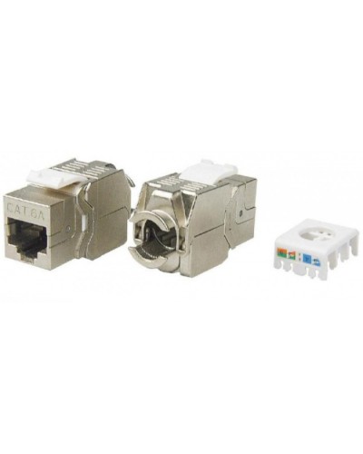 Вставка Keystone Jack RJ-45(8P8C) Hyperline KJ8-8P8C-C6A-180-TLS-SH-F-WH в Назрани Модули Keystone Pintop.ru