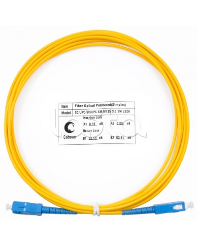 Патч-корд волоконно-оптический (шнур) SM 9/125 simplex SC-SC LSZH (3м) Cabeus FOP(s)-9-SC-SC-3m в Назрани Патч-корды оптические Pintop.ru