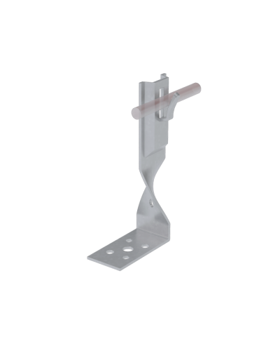 Угловой держатель зажимной скрученный для прутка Ø 5-8 мм H140 мм CU КМ-Профиль (UDZS-H140-D5-8 CU) в Назрани Монтажные материалы Pintop.ru