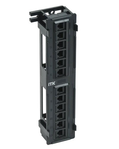 ITK Настенная патч-панель кат.5Е UTP, 12 портов (IDC Dual) (PP12-C5EU-D05) в Назрани Патч панель Pintop.ru