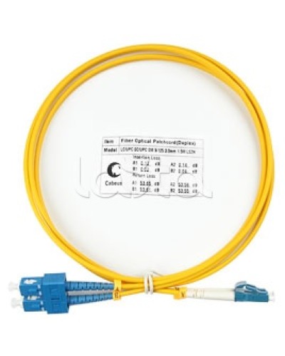 Патч-корд волоконно-оптический SM 9/125 duplex LC/SC LSZH (1,5 м) Cabeus FOP(d)-9-LC-SC-1,5M в Назрани Патч-корды оптические Pintop.ru