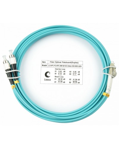 Шнур оптический duplex LC-FC 50/125 mm OM3 7м LSZH Cabeus FOP-50-LC-FC-7m в Назрани Патч-корды и пигтейлы Pintop.ru