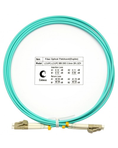 Шнур оптический duplex LC-LC 50/125 mm OM3 2м LSZH Cabeus FOP-50-LC-LC-2m в Назрани Патч-корды и пигтейлы Pintop.ru