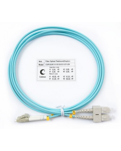 Шнур оптический duplex LC-SC 50/125 mm OM3 2м LSZH Cabeus FOP-50-LC-SC-2m в Назрани Патч-корды и пигтейлы Pintop.ru