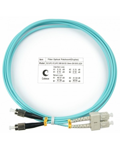 Шнур оптический duplex SC-FC 50/125 mm OM3 1,5м LSZH Cabeus FOP-50-SC-FC-1,5m в Назрани Патч-корды и пигтейлы Pintop.ru