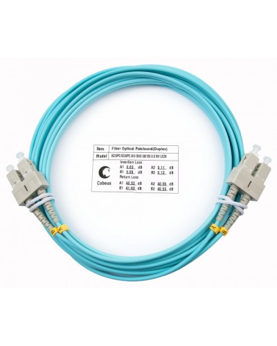 Шнур оптический duplex SC-SC 50/125 mm OM3 5м LSZH Cabeus FOP-50-SC-SC-5m в Назрани Патч-корды и пигтейлы Pintop.ru