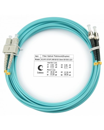 Шнур оптический duplex SC-ST 50/125 mm OM3 25м LSZH Cabeus FOP-50-SC-ST-25m в Назрани Патч-корды и пигтейлы Pintop.ru