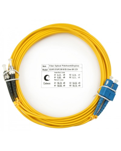 Шнур оптический duplex SC-ST 9/125 sm 20м LSZH Cabeus FOP(d)-9-SC-ST-20m в Назрани Патч-корды оптические Pintop.ru