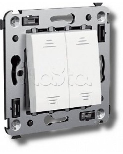 Выключатель двухклавишный в стену, Avanti, Ванильная дымка DKC 4405104 в Назрани Аксессуары для стоек и шкафов Pintop.ru