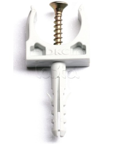 Держатель с защелкой и дюбелем, д.32 мм DKC 51332 в Назрани Держатели, клипсы, скобы Pintop.ru