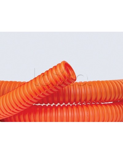 Труба ПНД гибкая гофр. д.16мм, лёгкая без протяжки, 100м, цвет оранжевый DKC 70916 в Назрани Труба гофрированная Pintop.ru