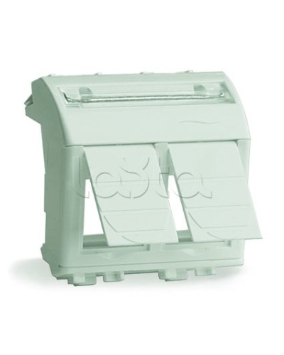 Адаптер для 2-х информационных разъемов Systimax, белый, 2мод DKC 76617B в Назрани Аксессуары для стоек и шкафов Pintop.ru