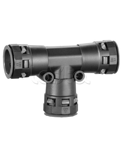 Тройник DN 17/17/17 мм, полиамид, цвет черный DKC PAT17N в Назрани Повороты, муфты, тройники Pintop.ru