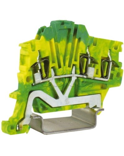 Зажим для заземления, 1 ввод/2 вывода, 1,5 кв.мм желто-зеленый DKC ZHT410 в Назрани Держатели, клипсы, скобы Pintop.ru