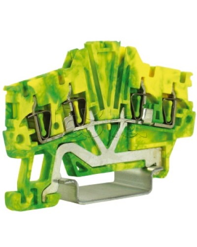 Зажим для заземления, 2 ввод/2 вывода, 1,5 кв.мм желто-зеленый DKC ZHT420 в Назрани Держатели, клипсы, скобы Pintop.ru