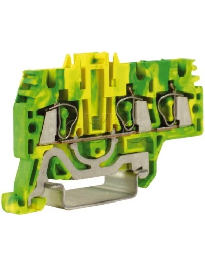 Зажим для заземления, 1 ввод/2 вывода, 2,5 кв.мм желто-зеленый DKC ZHT510 в Назрани Держатели, клипсы, скобы Pintop.ru