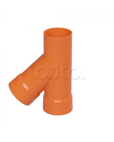 Тройник для двустенных труб одного диаметра ф110мм, 45°, полипропилен DKC 019110 в Назрани Повороты, муфты, тройники Pintop.ru