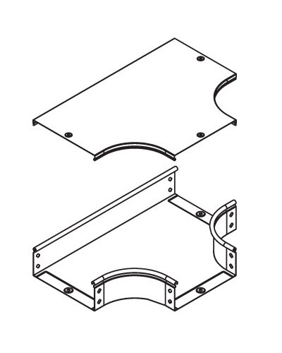 Крышка DPT на ответвитель Т-образный горизонтальный осн. 100 DKC 38042 в Назрани Аксессуары для лотков Pintop.ru