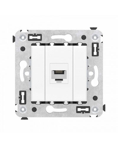 Телефонная розетка RJ-12 без шторки в стену одинарная, Avanti, Белое облако DKC (4400613) в Назрани Розетки компьютерные и телефонные Pintop.ru