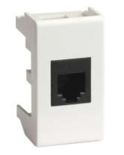 Компьютерная розетка RJ-45, кат.5Е, неэкранированная 8P8C, Hyperline, Dual IDC, белый RAL 9010, DKC 45048 в Назрани Розетки компьютерные и телефонные Pintop.ru