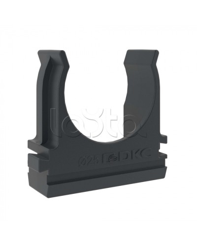 Держатель с защелкой D=25 (Черный) DKC (51025N) в Назрани Держатели, клипсы, скобы Pintop.ru