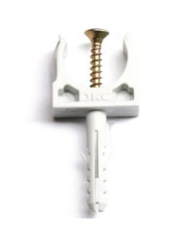 Держатель с защелкой и дюбелем, д.25 мм DKC 51325R5 в Назрани Держатели, клипсы, скобы Pintop.ru