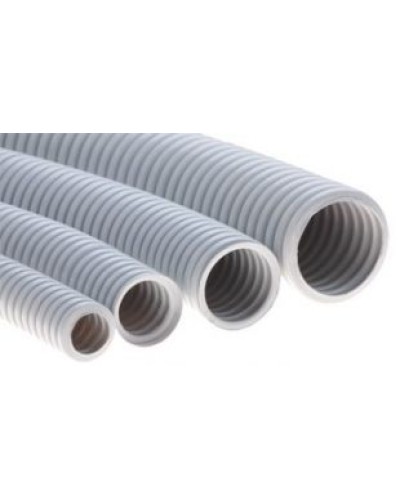 Труба ПВХ гибкая гофрированная д.25мм, тяжёлая без протяжки, 50м, цвет серый DKC 90525 в Назрани Труба гофрированная Pintop.ru