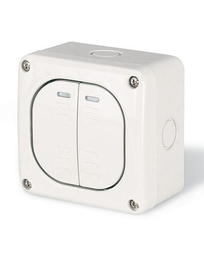 Выключатель однополюсный, двухклавишный, настенный DKC DIS1375022 в Назрани Аксессуары для стоек и шкафов Pintop.ru