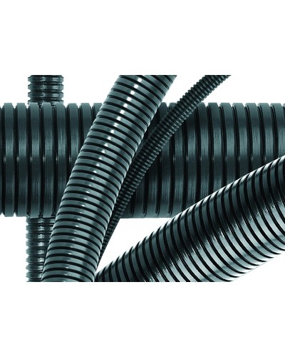 Труба гофрированная DN36мм, ПВ-0, D вн 36,3 мм, D нар 42,5 мм, полиамид 6, с протяжой DKC PA613643F0 в Назрани Труба гофрированная Pintop.ru