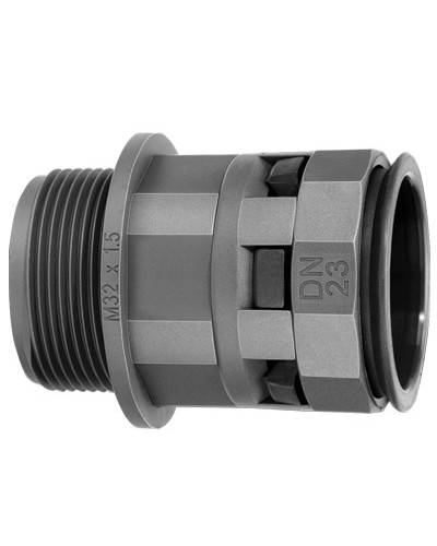 Муфта труба-коробка DN 10 мм, М16х1,5, полиамид, цвет черный DKC PAM10M16N в Назрани Повороты, муфты, тройники Pintop.ru