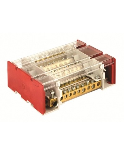 Блок распределительный на DIN рейку c выносной клеммой 4р 160А, 7х7мм 1х8мм 1х9мм 1х12мм DKC BD3160104 в Назрани Аксессуары для стоек и шкафов Pintop.ru