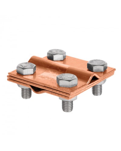 Зажим крестовидный прут-прут (3 пластины 57x57мм) Cu EKF PROxima (lp-55758-cu) в Назрани Электротехническое оборудование Pintop.ru