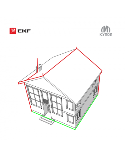 Комплект молниезащиты частного дома габ. 8х8м EKF PROxima (lp-8x8) в Назрани Электротехническое оборудование Pintop.ru