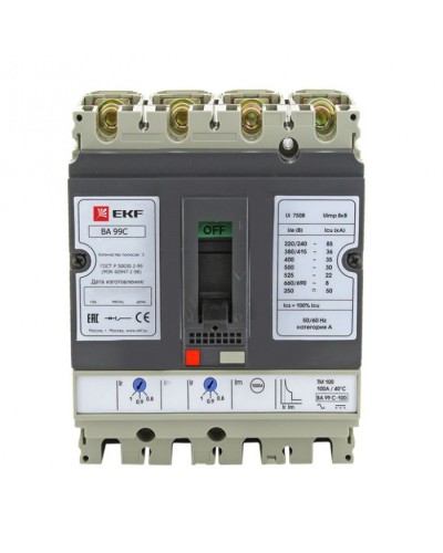Выключатель автоматический ВА-99C (Compact NS) 250/200А 3P+N 45кА EKF PROxima (mccb99C-250-200+N) в Назрани Электротехническое оборудование Pintop.ru