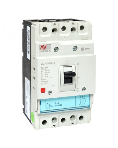 Автоматический выключатель AV POWER-1/3 80А 80kA TR EKF AVERES (mccb-13-80H-TR-av) в Назрани Электротехническое оборудование Pintop.ru