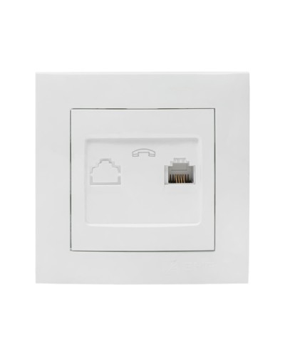 Валенсия розетка телефонная RG-11 1-местная белая EKF PROxima (EWT01-034-10) в Назрани Розетки компьютерные и телефонные Pintop.ru