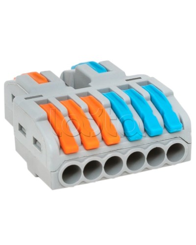Строительно-монтажная клемма СМК 222-426 разветвительная 6 выходов 0,08-4 мм2 EKF (plc-smk-422-6) - Строительно-монтажная клемма СМК 222-426 разветвительная 6 выходов 0,08-4 мм2 EKF в Назрани Клеммные колодки Pintop.ru